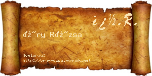 Őry Rózsa névjegykártya