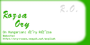 rozsa ory business card